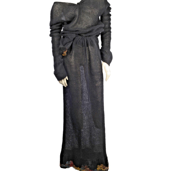 Vintage Marie Louise Angora Sheer Sweater Maxi Skirt Set Avant Garde Size 44 - Picture 14 of 16